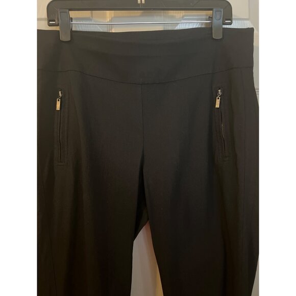 INC International Concepts Black Flare Pants Size 14 Stretch Mid Rise Faux Pocke - Picture 4 of 15